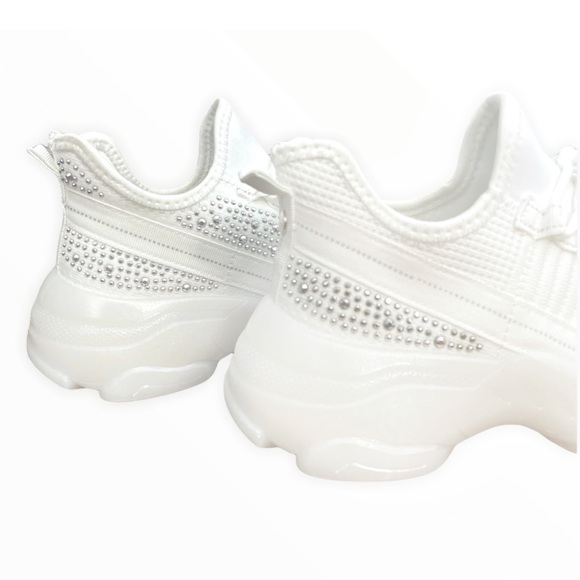 White Glitzy Rhinestone Embellished FlyKnit - Picture 5 of 10